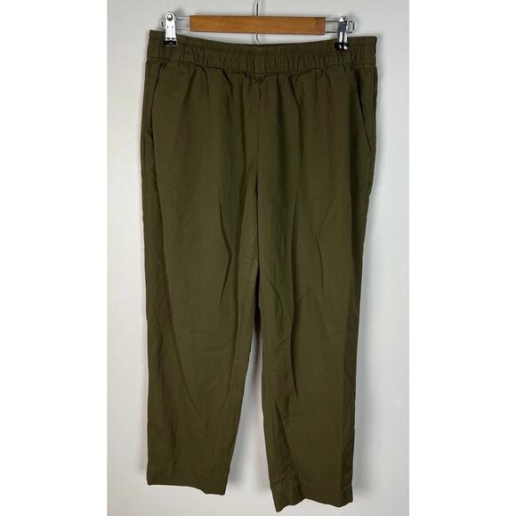 Everlane The Italian GoWeave Easy Pant Elastic Waist 100% Wool Green Size 12 Wms - Picture 1 of 5